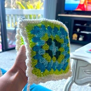 Handmade Crochet Granny Square baby hats set of 2